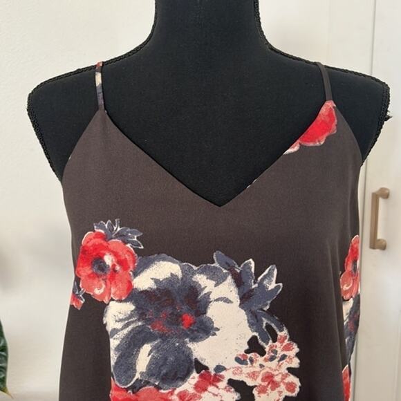 Intimately Free People Cascades Grey with Floral Print Slip Dress - Small - Picture 4 of 10